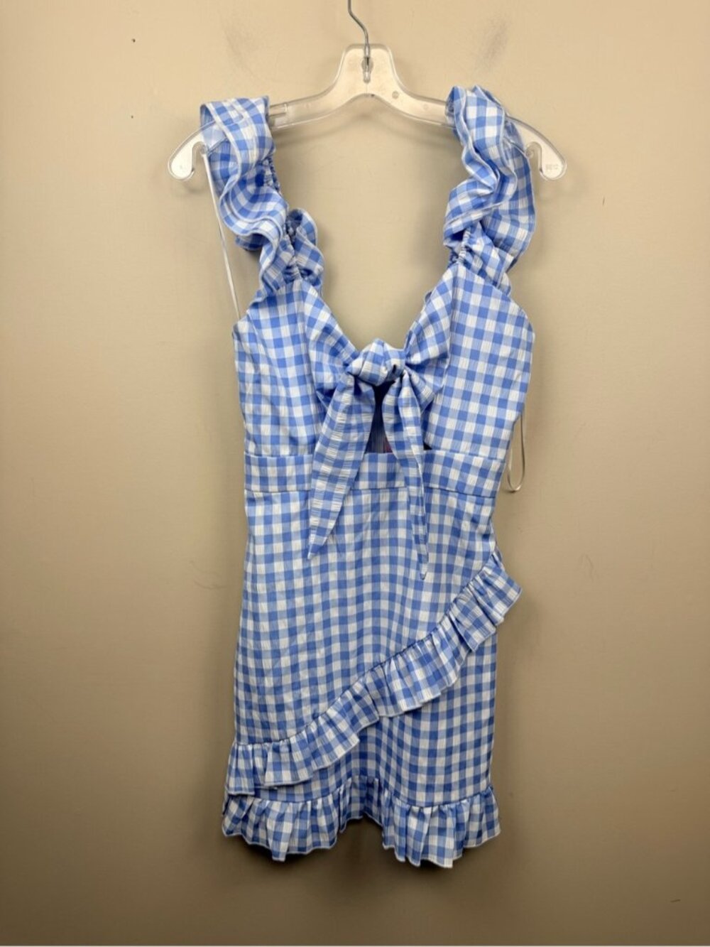 MABLE blue gingham cut out cute summer dress small - Picture 5 of 13